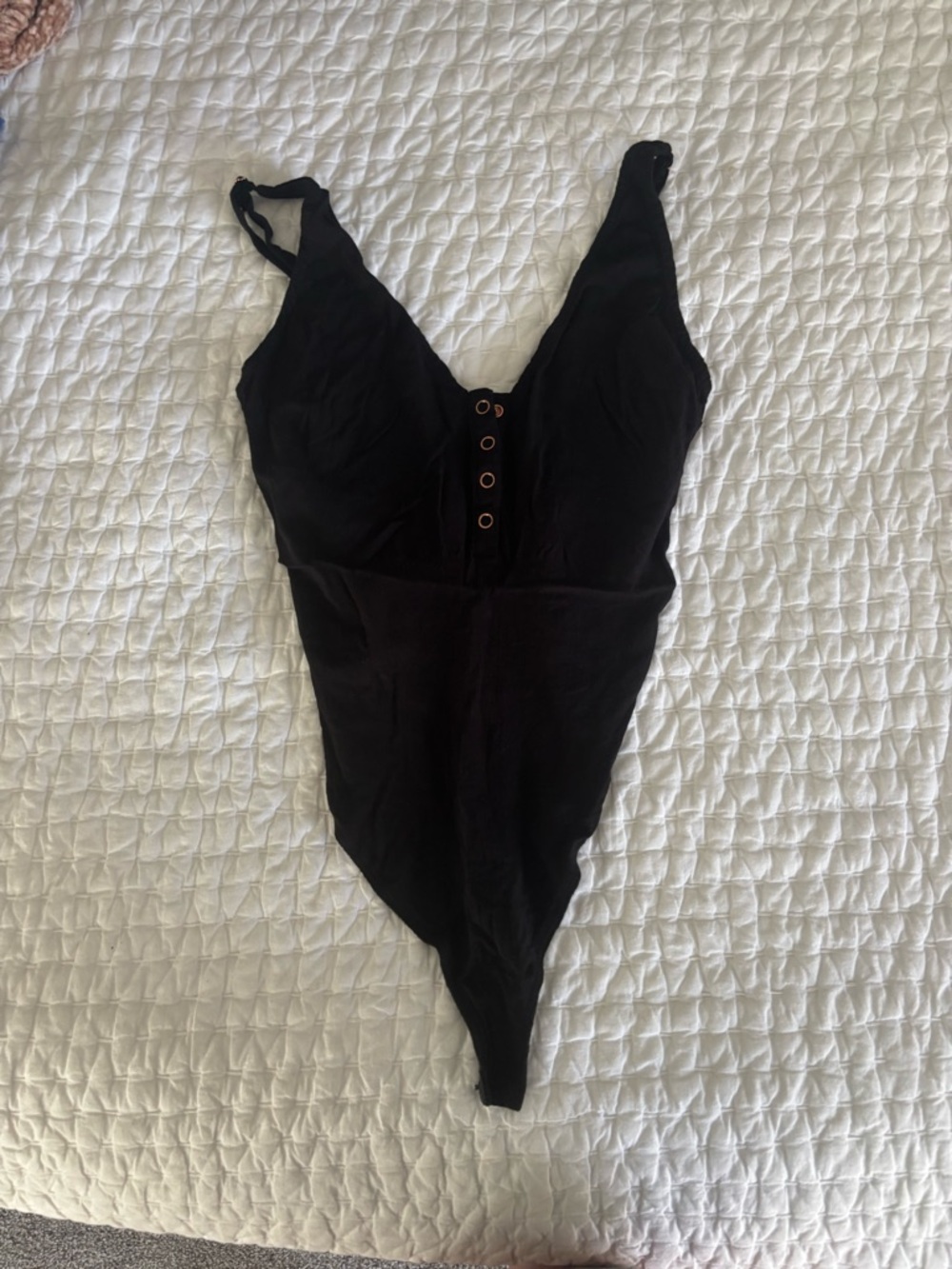 FP Black Snap-Front One-Piece Bodysuit